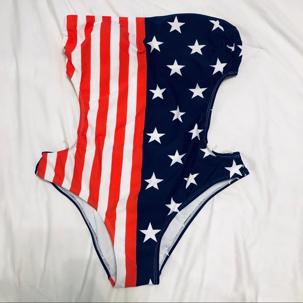 LA Hearts American Flag bathing suit-NEVER WORN